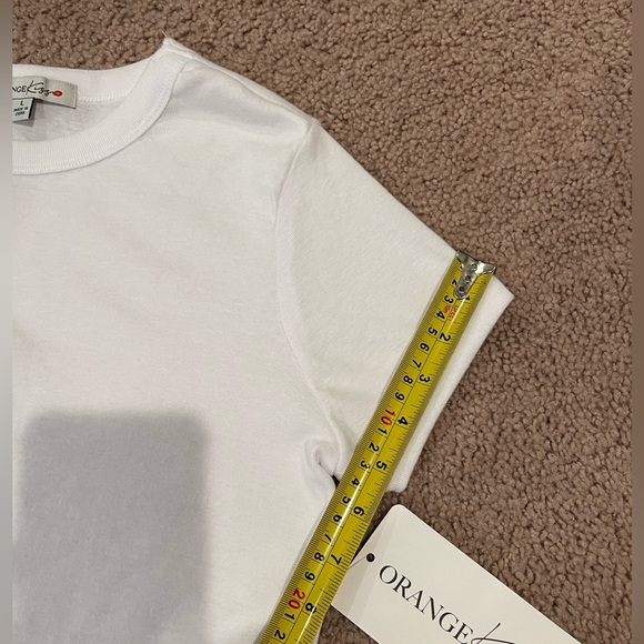 ORANGE KISS White Crewneck Short Sleeve Tee - Picture 8 of 9